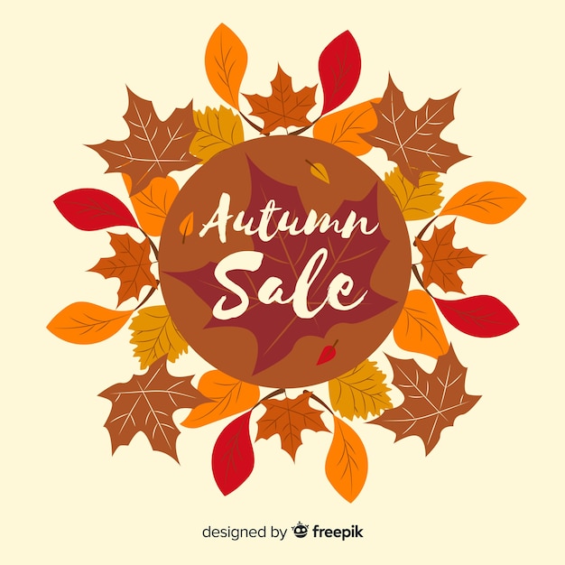 Bannière De Vente Automne Design Plat