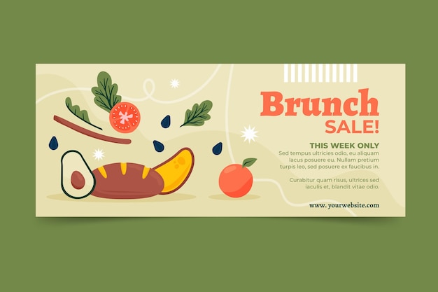 Bannière De Vente Brunch Design Plat