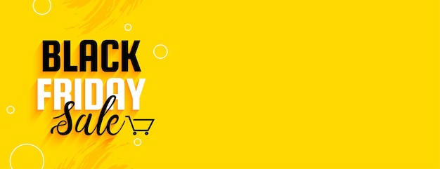 Vecteur gratuit bannière de vente du vendredi noir de couleur jaune vif