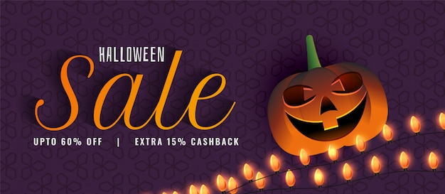 Bannière De Vente Halloween Créatif Avec Citrouille