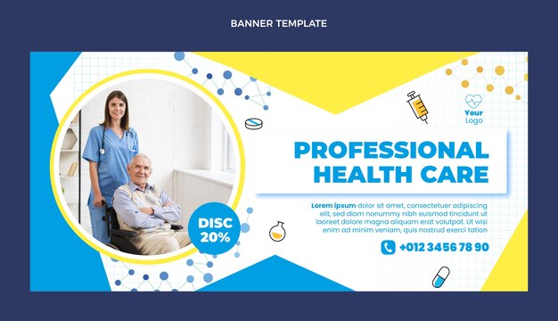 Bannière de vente médicale design plat