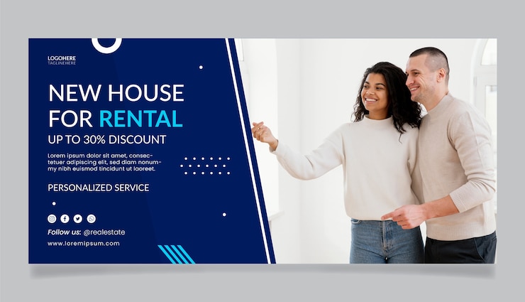 Vecteur gratuit bannière de vente de projet immobilier dégradé