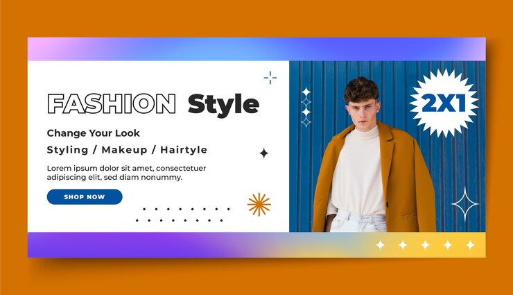 Vecteur gratuit bannière de vente de styliste de mode dégradé