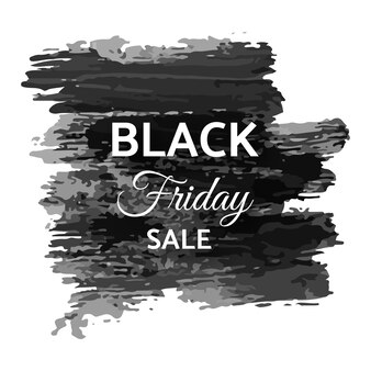 Bannière de vente vendredi noir. texte blanc sur coup de pinceau grunge sombre. illustration vectorielle