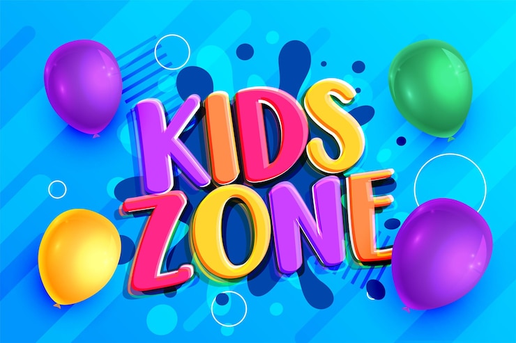 Vecteur gratuit bannière de zone d'amusement pour enfants pour les activités des enfants