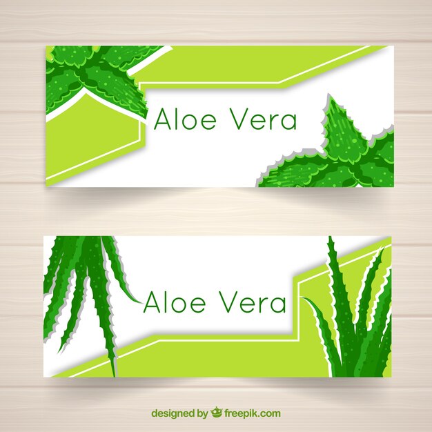 Bannières abstraites d&#39;aloe vera