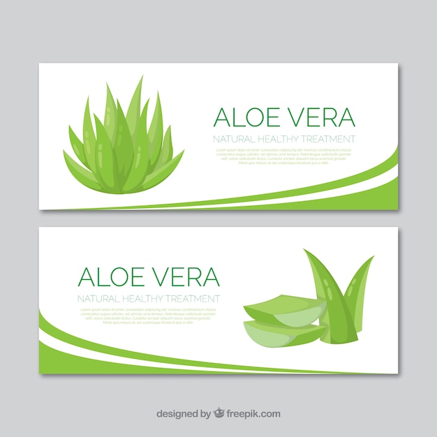 Vecteur gratuit bannières abstraites d'aloe vera