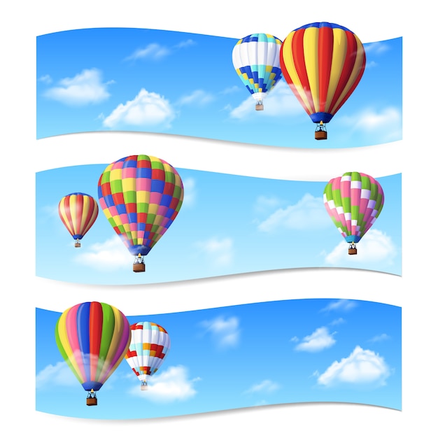 Vecteur gratuit bannières air balloon