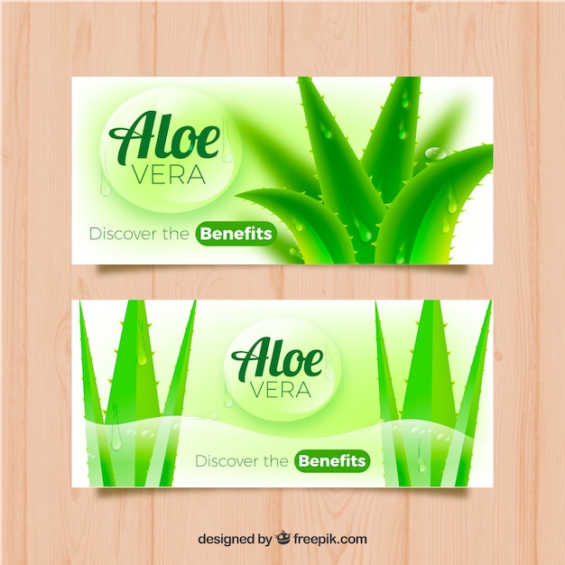 Bannières Des Avantages D'aloe Vera