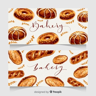 Bannières de boulangerie dessinés à la main