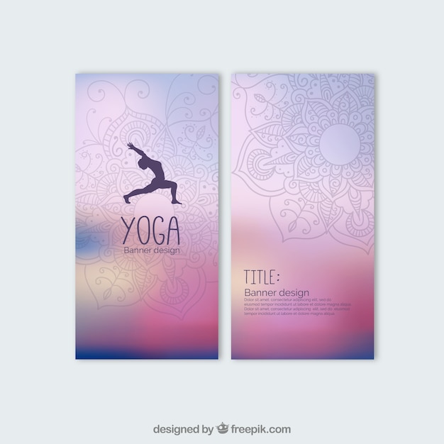 Vecteur gratuit bannières colorées de yoga