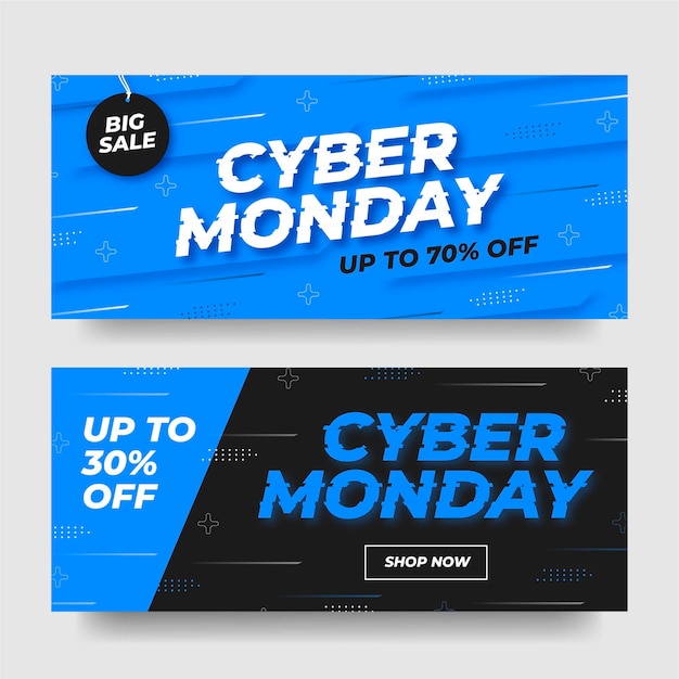 Bannières Cyber Monday Au Design Plat