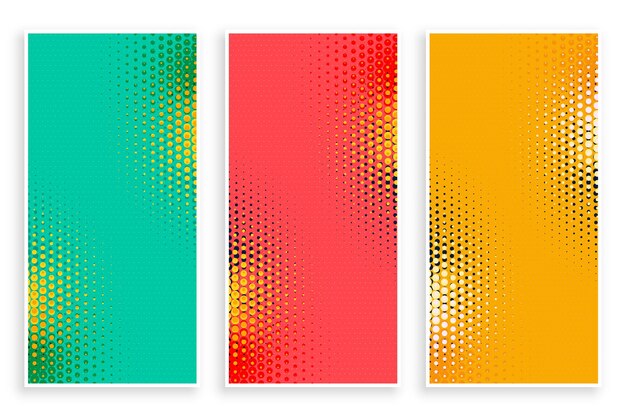 Bannières demi-teintes en trois couleurs