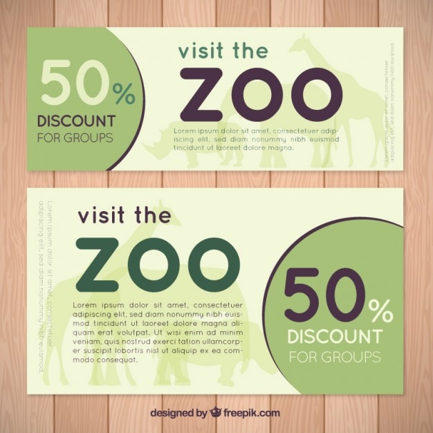 Vecteur gratuit bannières discount zoo simples