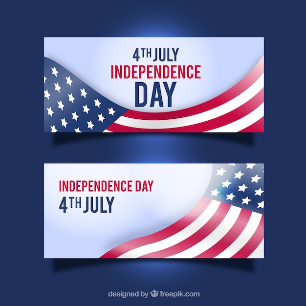 Bannières avec le drapeau usa