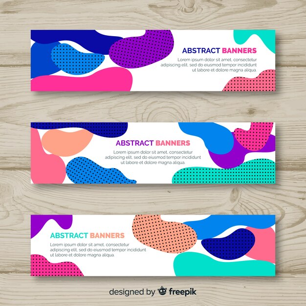 Bannières de formes organiques abstraites