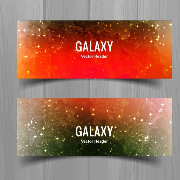 Vecteur gratuit bannières de galaxies colorées