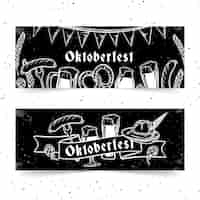 Vecteur gratuit bannières horizontales oktoberfest design plat