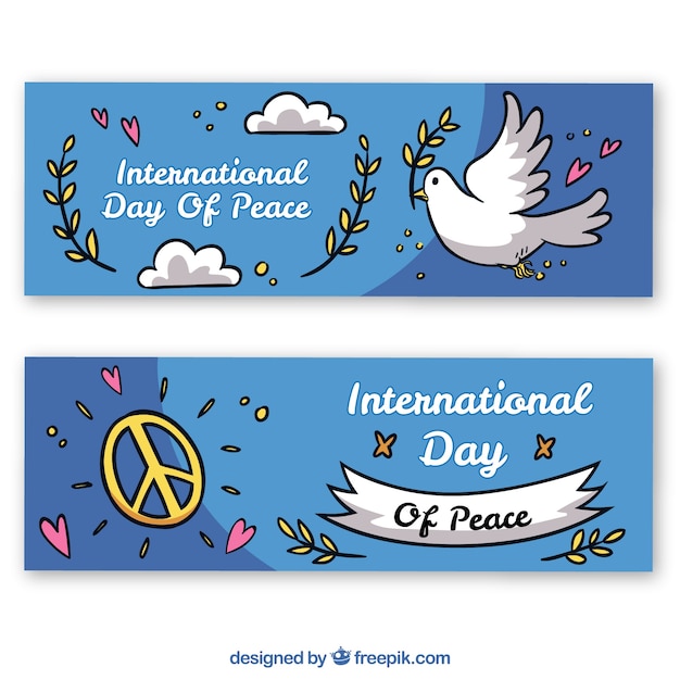 Vecteur gratuit bannières internationales de la journée de la paix