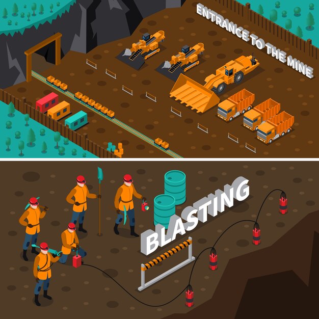 Bannières isométriques de mineurs