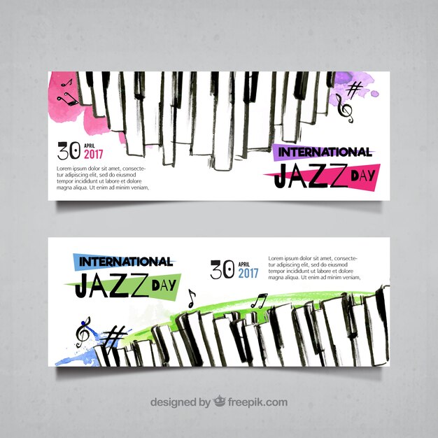 bannières Jazz aquarelle