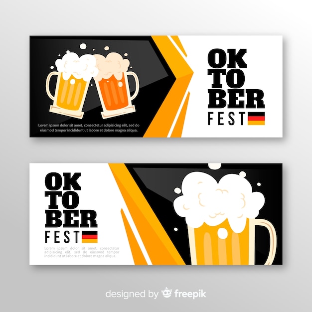 Bannières Oktoberfest Modernes Avec Un Design Plat