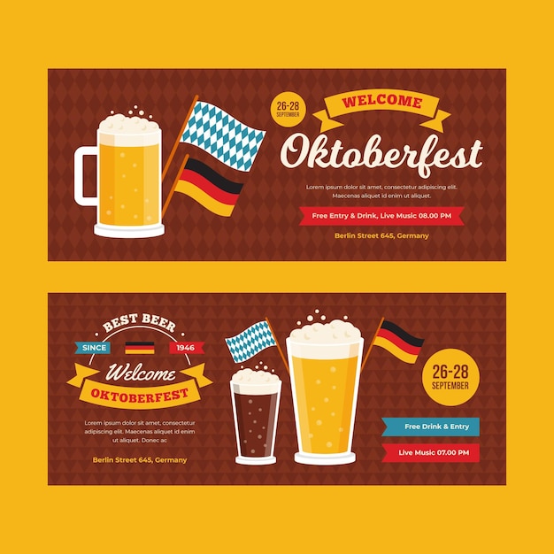 Vecteur gratuit bannières d'oktoberfest