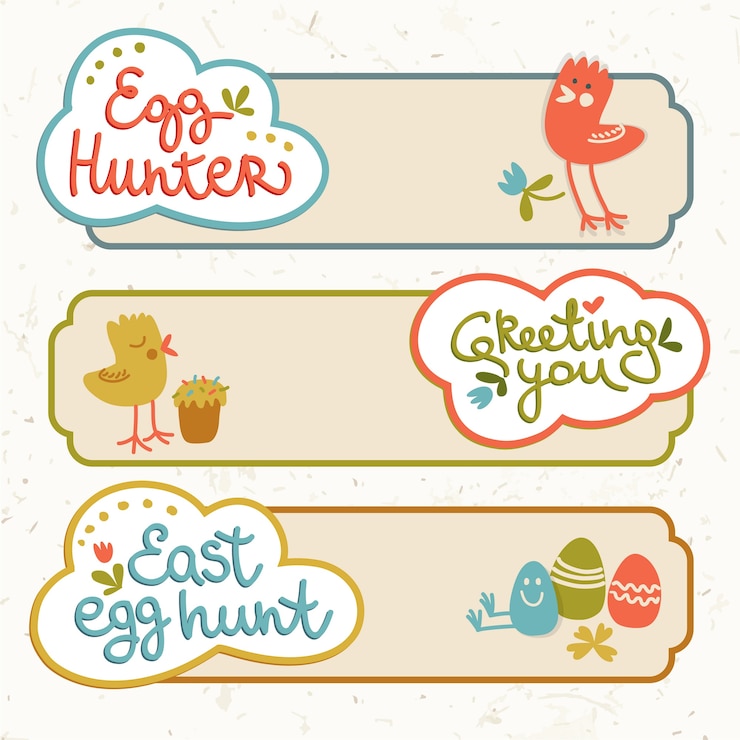 Vecteur gratuit des bannières de pâques joyeuses