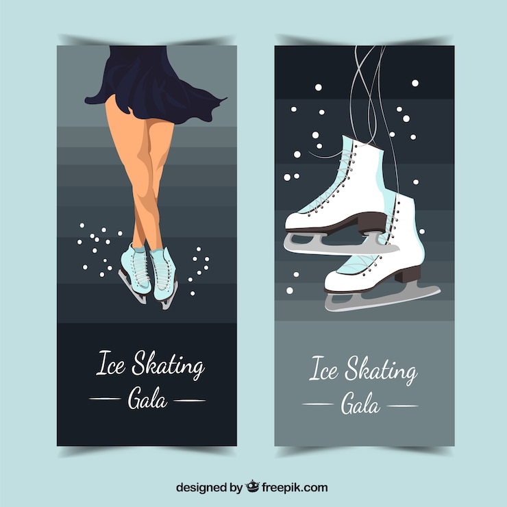 Vecteur gratuit bannières patinage artistique