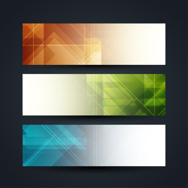bannières de polygones colorés