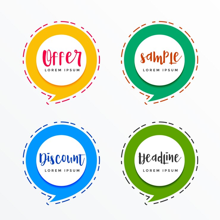 Vecteur gratuit bannières promotionnelles dans le style de bulle de chat à vendre et offres
