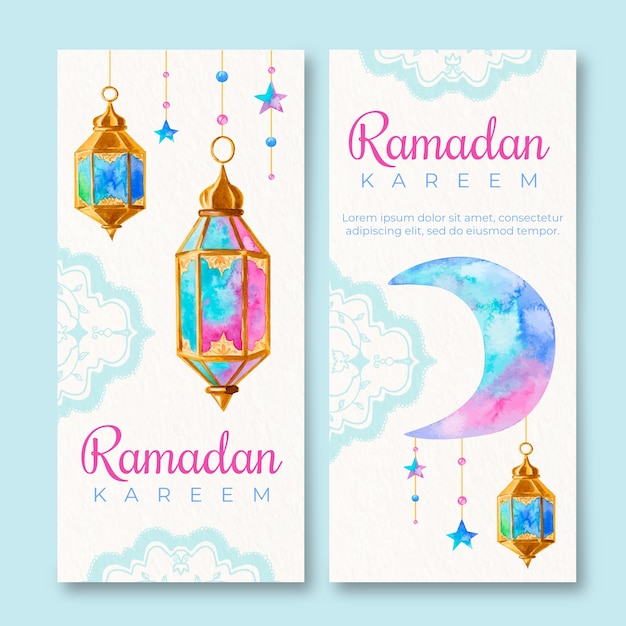 Bannières De Ramadan Aquarelle