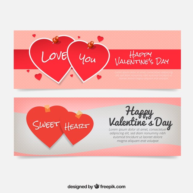Bannières de Saint Valentin