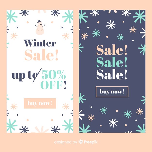 Bannières De Soldes D'hiver