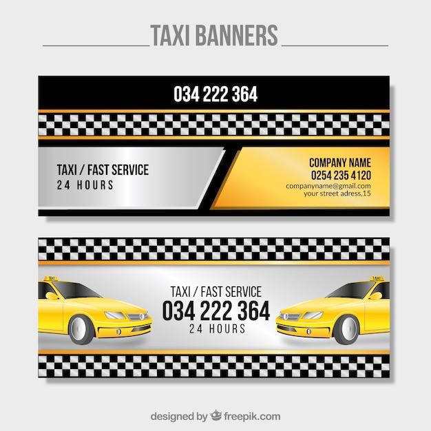 Vecteur gratuit bannières taxis lumineux