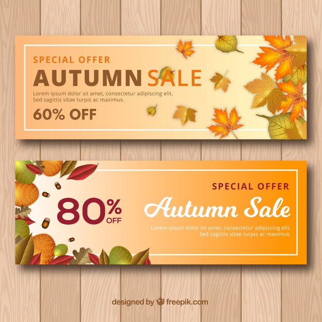 Bannières De Vente D'automne