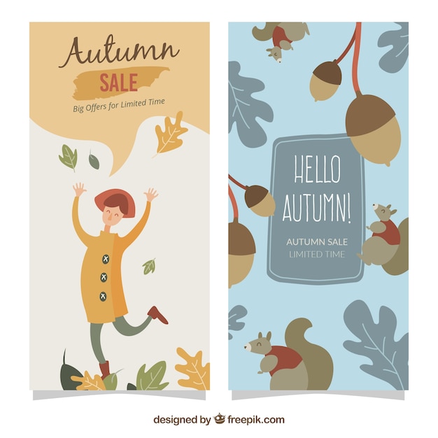 Bannières De Vente D'automne