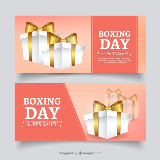 Bannières de vente de boxe en rose