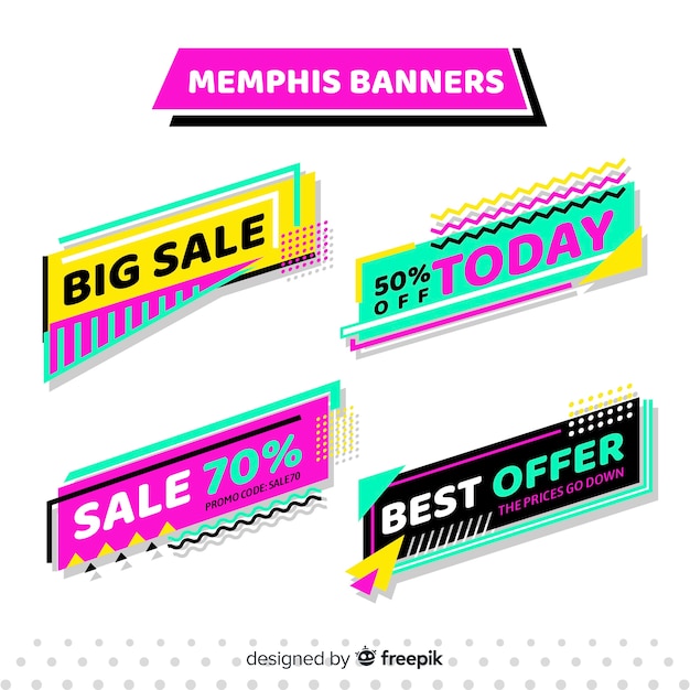 Bannières de vente de Memphis