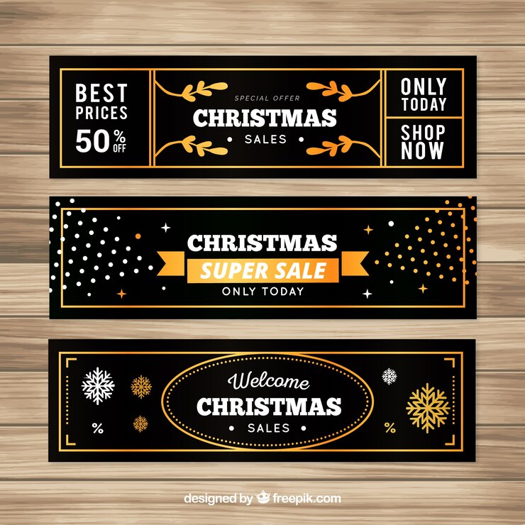 Vecteur gratuit bannières de vente de noël