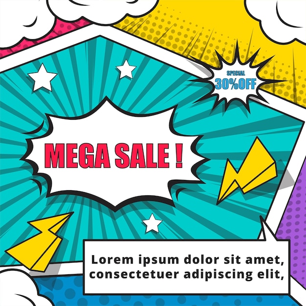 Vecteur gratuit bannières de vente vectorielles gratuites dans un style bande dessinée