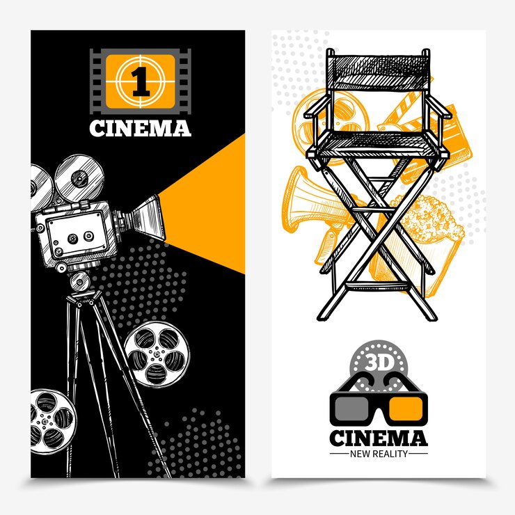 Vecteur gratuit bannières verticales cinéma