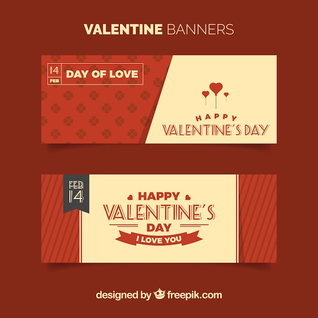 Bannières Vintage Saint-valentin