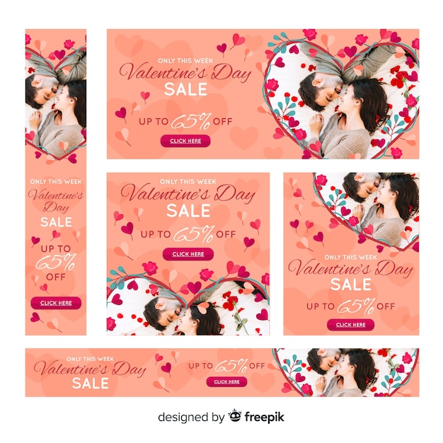 Bannières Web De Vente De Saint Valentin