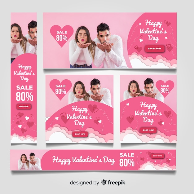 Bannières Web De Vente De Saint Valentin