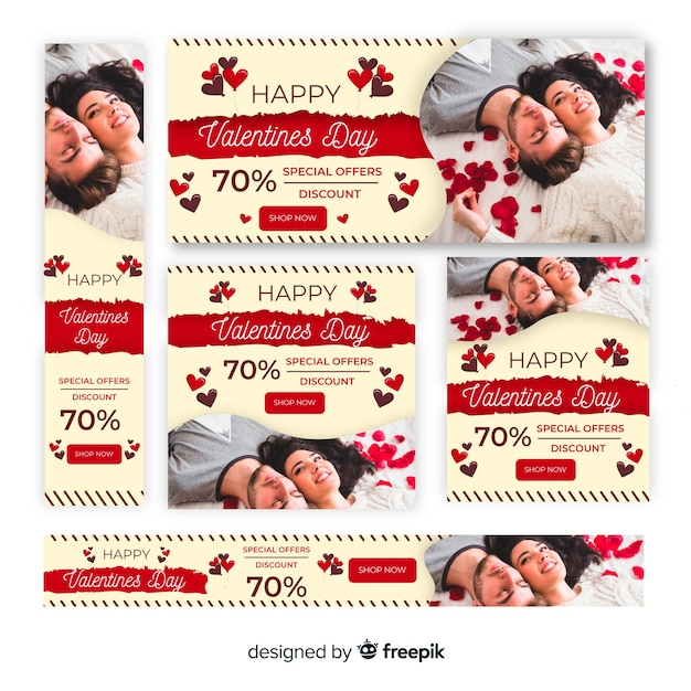 Bannières Web De Vente De Saint Valentin