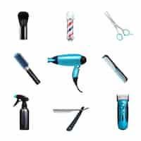 Vecteur gratuit barbershop icon set