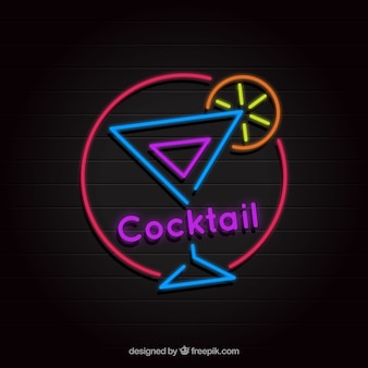 Barre de cocktail signe avec un style néon