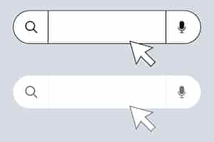 Vecteur gratuit barre de recherche avec clic de souris
