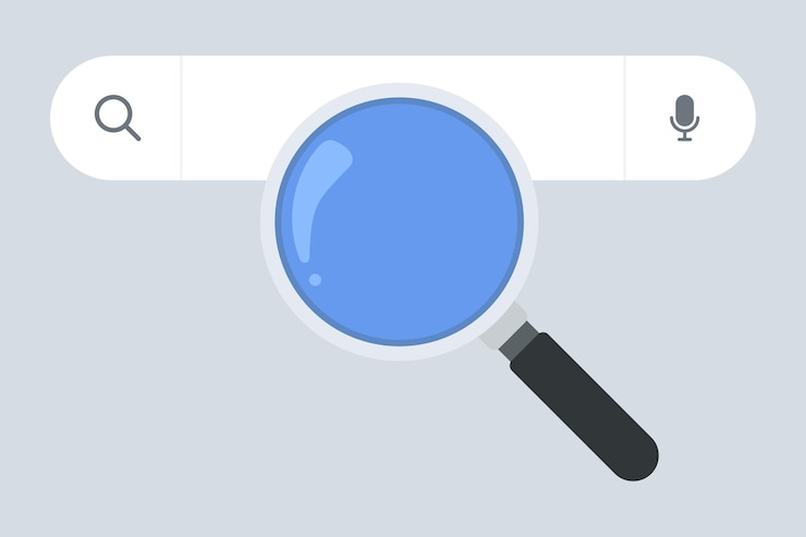 Vecteur gratuit barre de recherche avec loupe